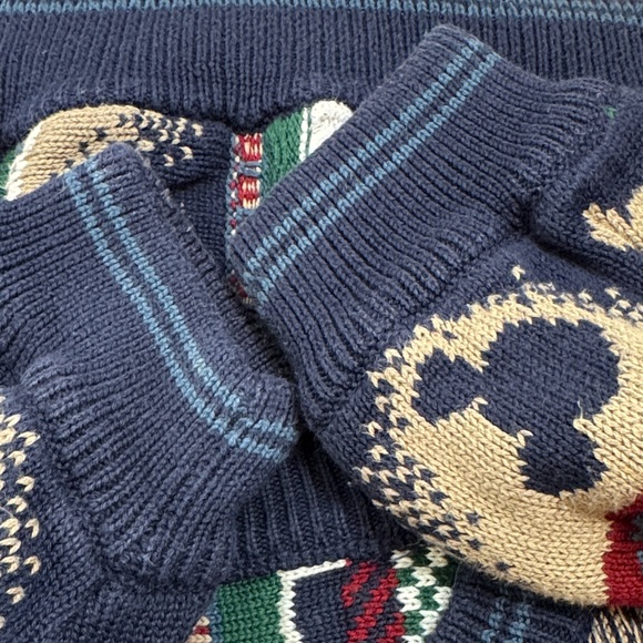 Vintage 90s Disney Mickey Mouse 3D knit sweater Coogi style XL Mens - Picture 4 of 10